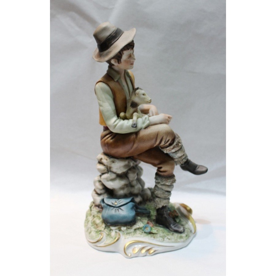 Capodimonte Shepherd Boy Figurine